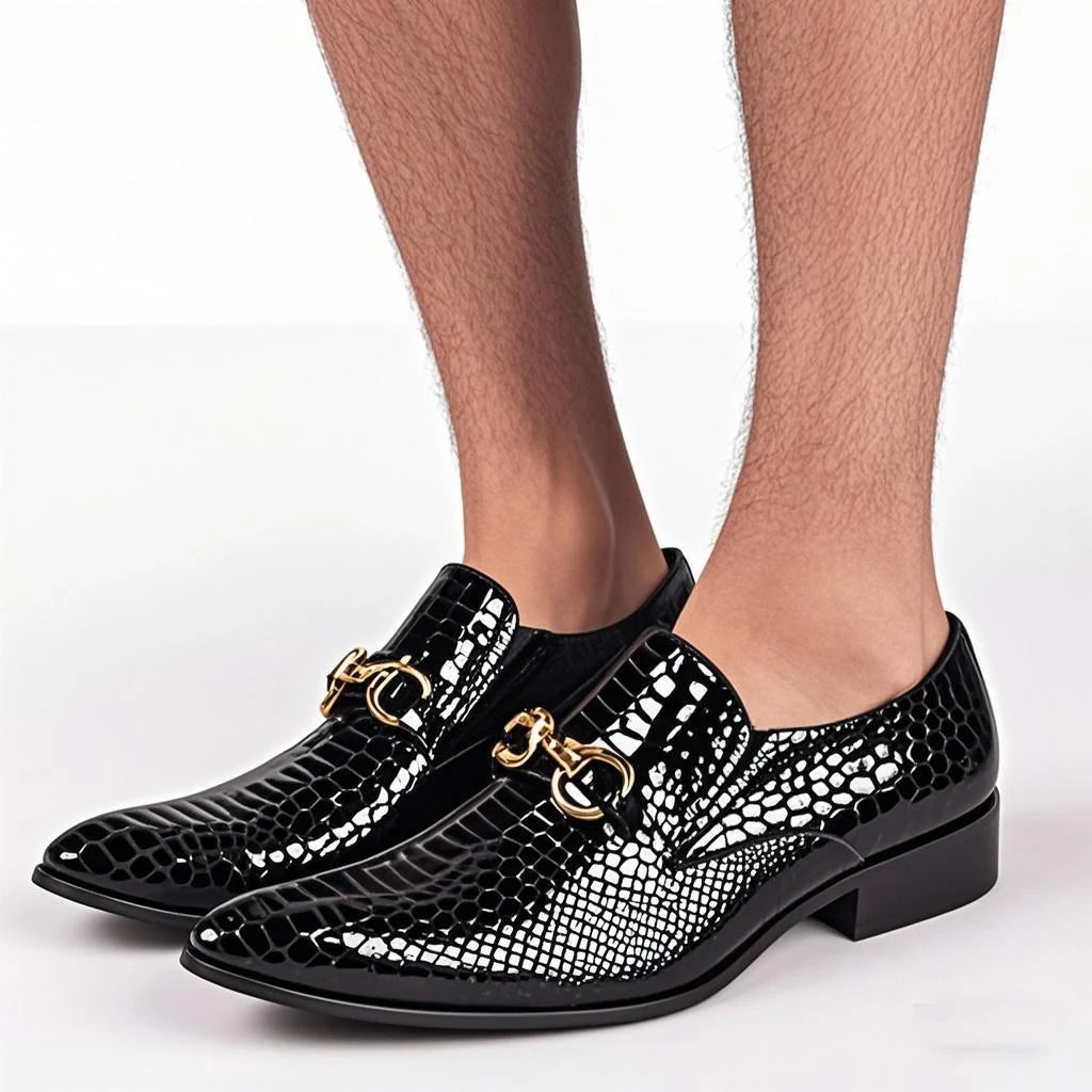 Men's British‑Style Elegant Pointed‑Toe Genuine Leather Formal Dress Shoes Youth Fashion Footwear For Summer Office Wedding Occa