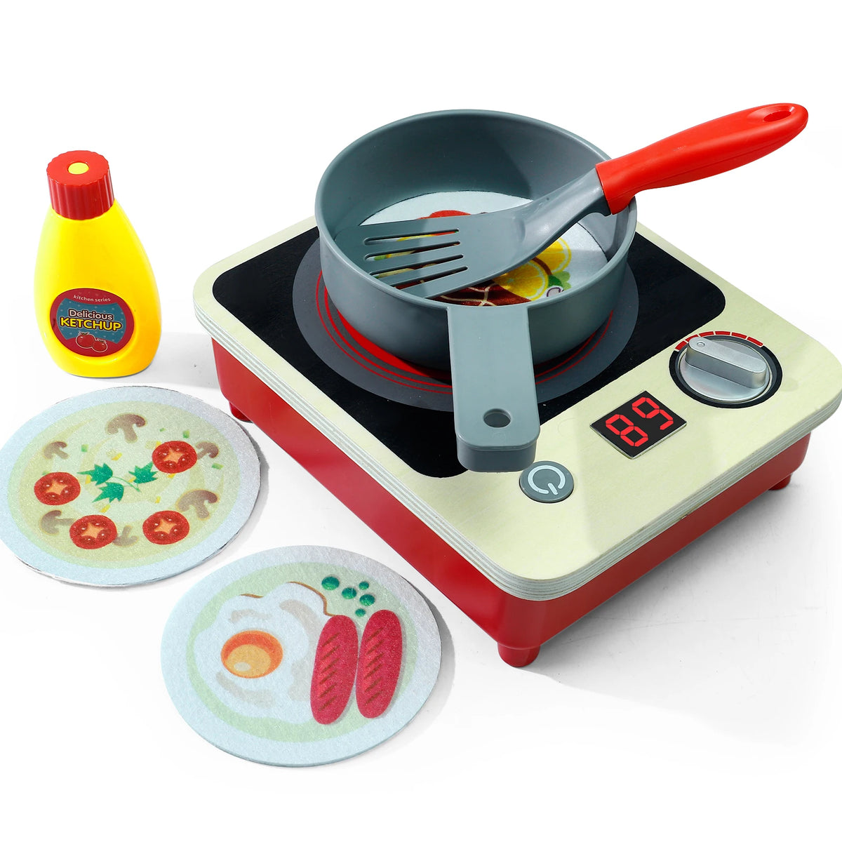 Kitchen Role-Playing Toy Stove with Lights Christmas Halloween Thanksgiving Easter Gift Induction Cooker Simulation