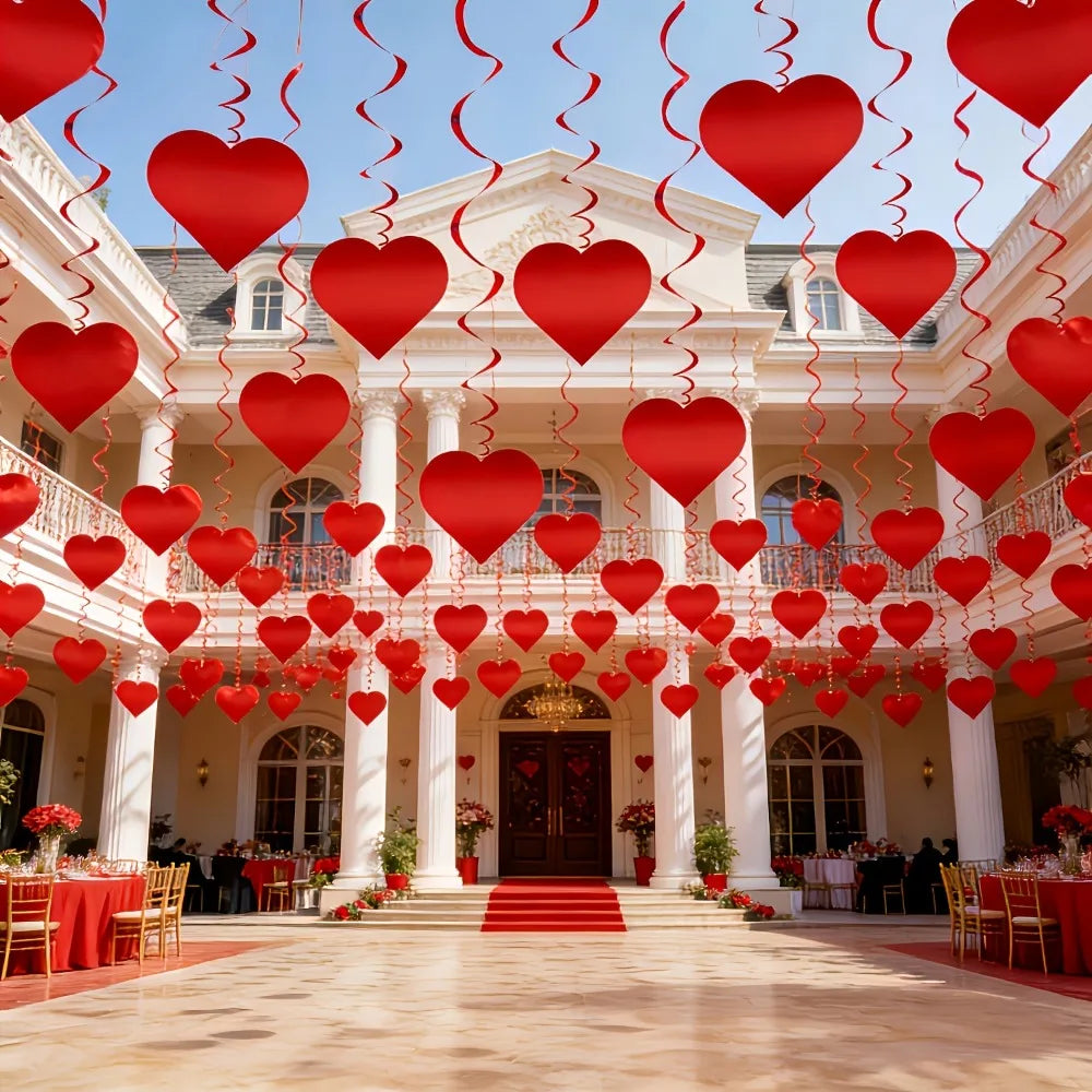 Romantic Valentine's Day Love Pulling Decorations Party Supplies Love Flower Hanging Curtain DIY Wedding