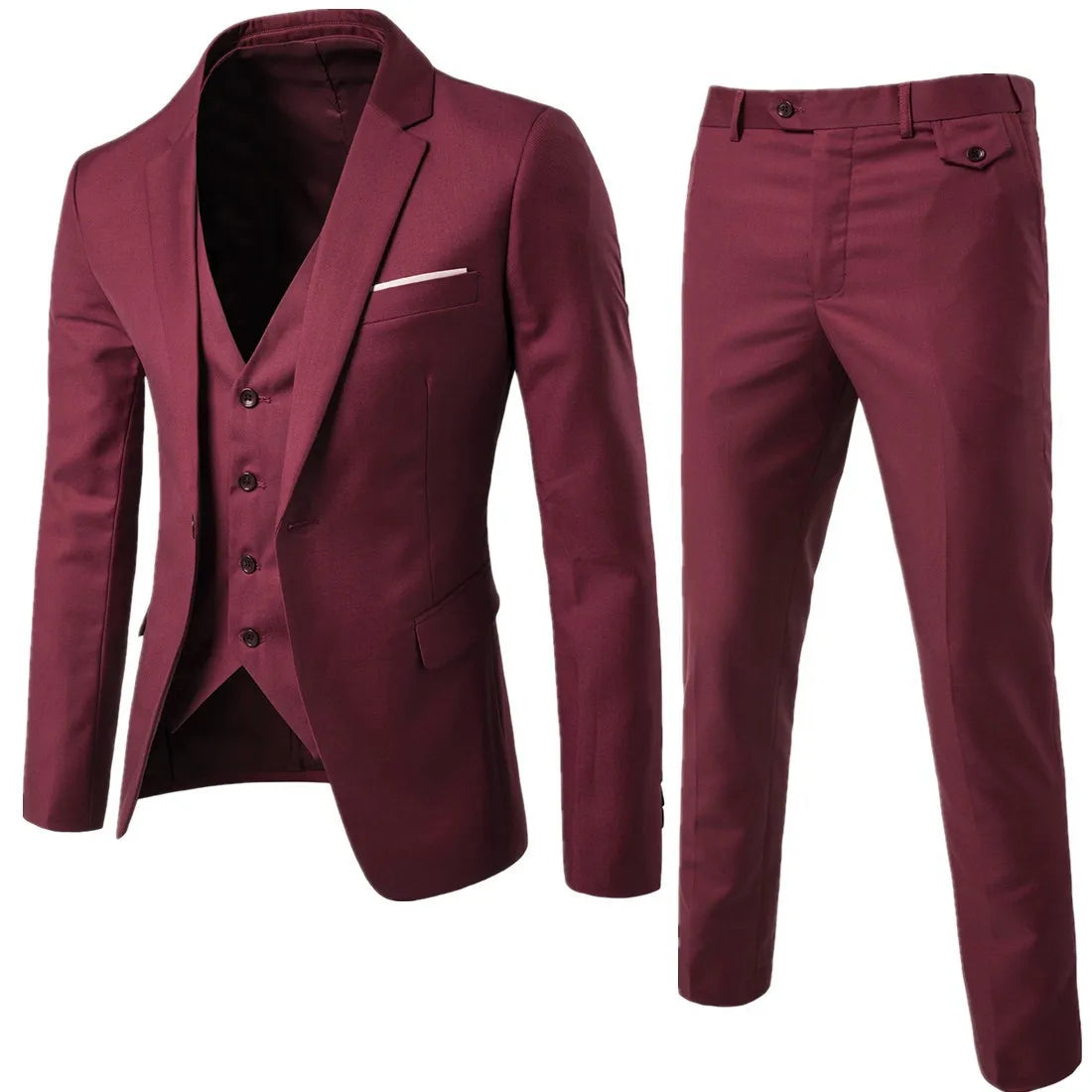 Mens Wedding Two Piece Suit Groom Best Man Slim Casual Dress