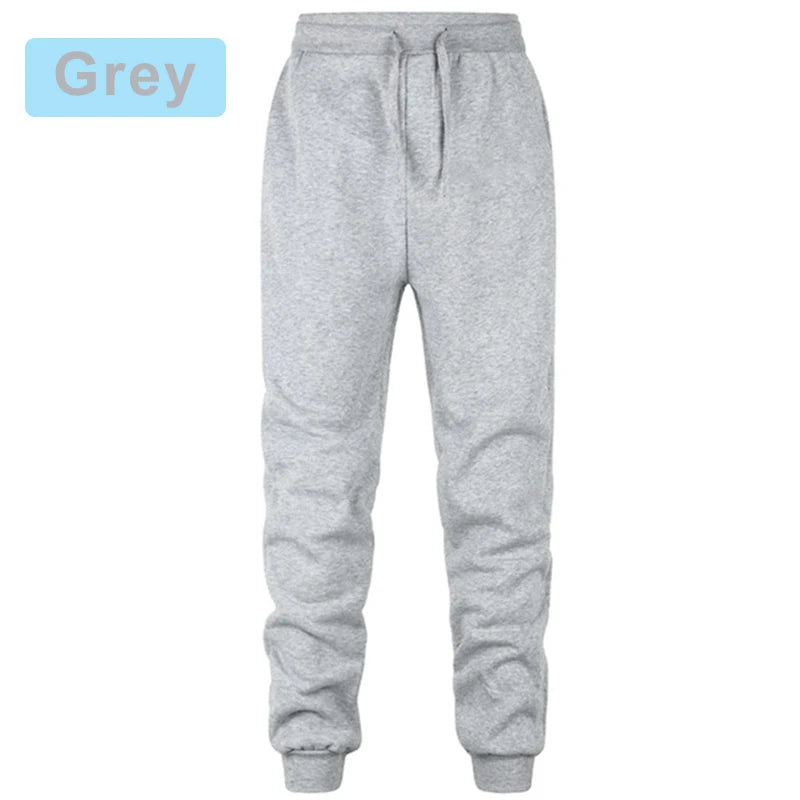 Men's Casual Jogging Athletic Training Pants Autumn Comfortable Solid Colour Skinny Drawstring Elastic Waist Sweatpants