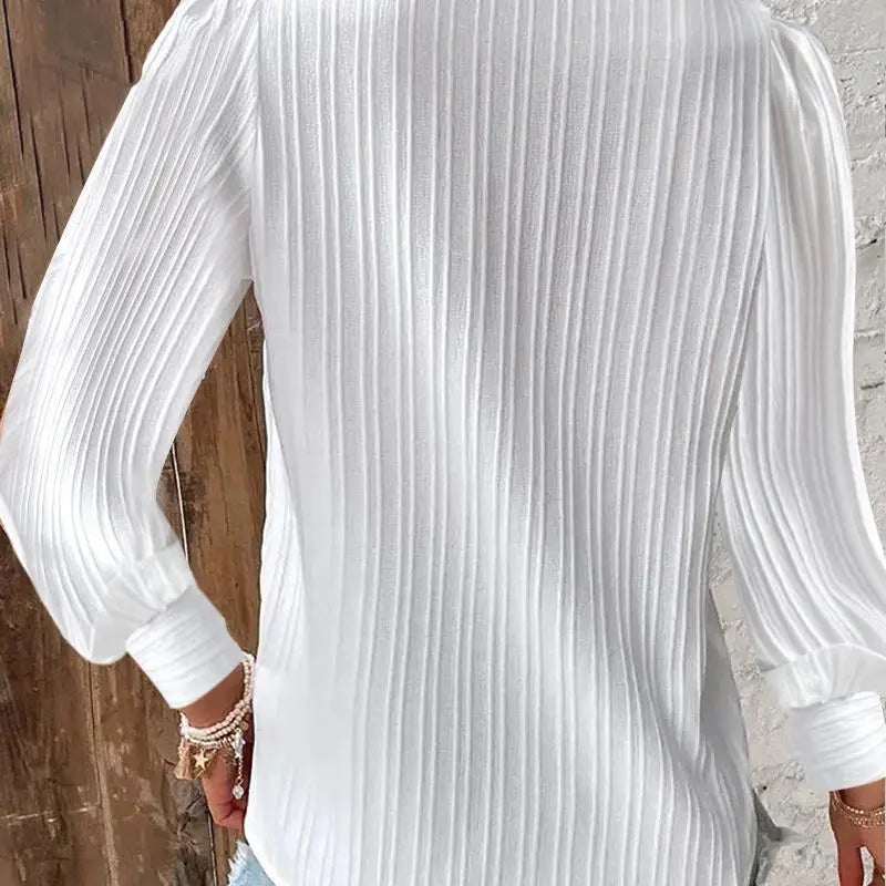 Elegant Women's Long Sleeve Shirts 2025 Autumn V-neck Lace Patchwork Shirt Women Tops Blusas Mujer Блузки Blusen Damen