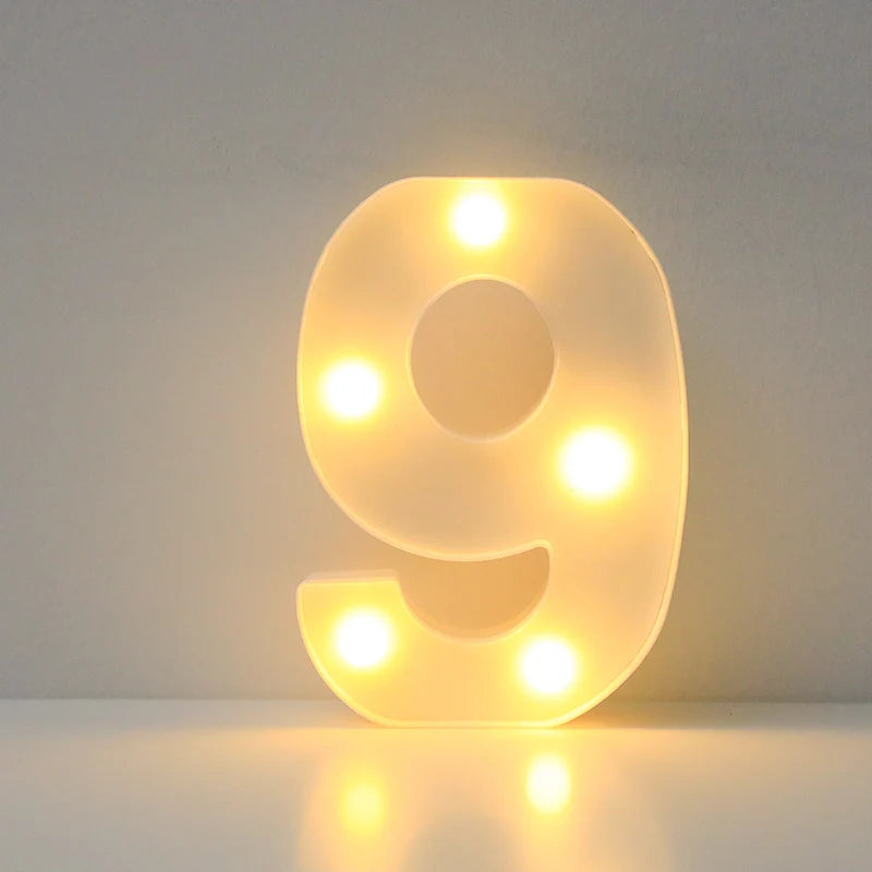 Alphabet LED Letter Lights Luminous Number Lamp Battery Night Light for Wedding Birthday Christmas Party  Home Decoration