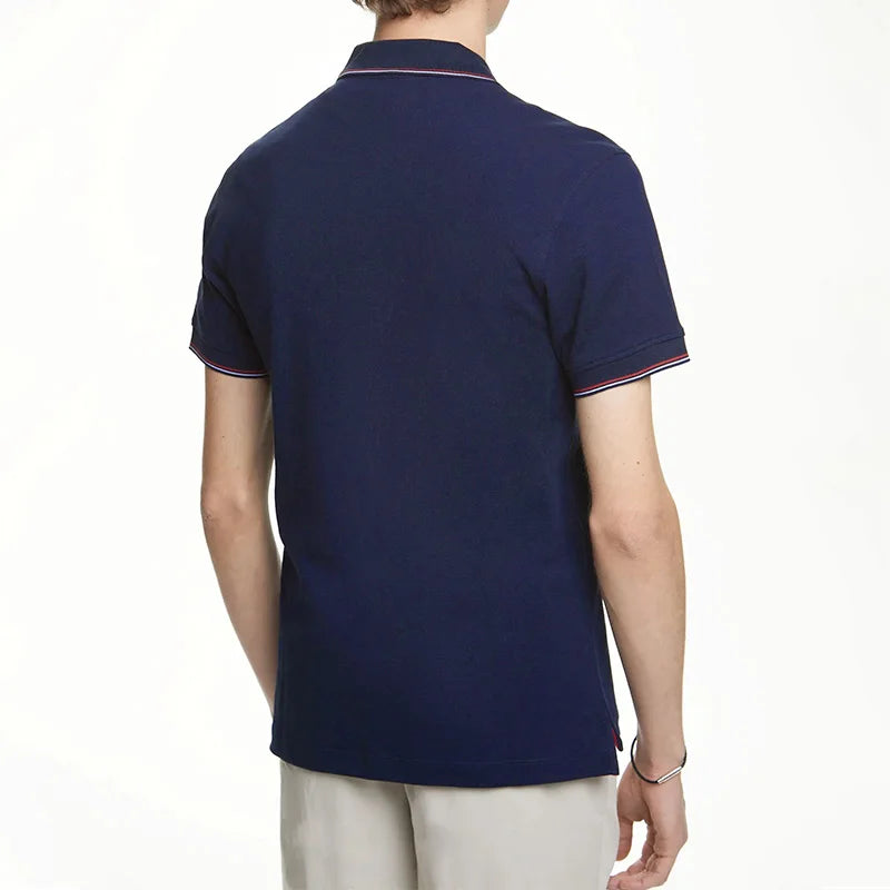 Men's Polo Tops Summer Fashion Business Men Pure Cotton Polo Top Casual Fashion Commuter Versatile Solid Color Men's Tops