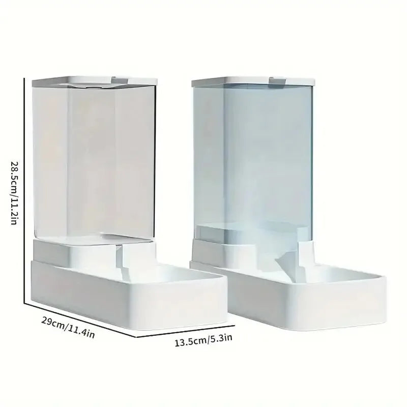 Pet Automatic Feeding and Watering Set1-2Gravity Dual-Function Design Universal Water Feeder for Cats and Dogs