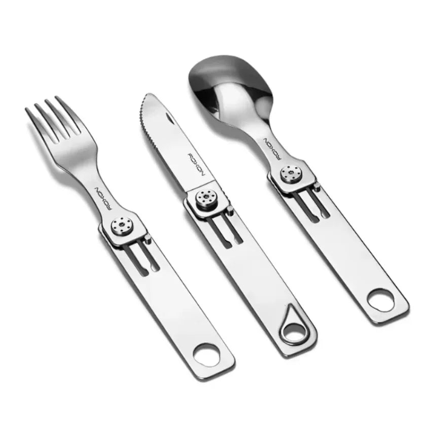 3-in-1 Tableware Knife and Fork Spoon Set Outdoor Stainless Steel Camping Field Portable Multifunctional Dinnerware Kitchen