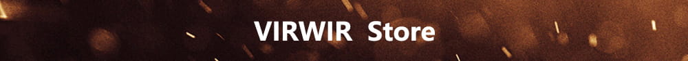 Logo Virwir en texte blanc sur un arrière-plan sombre et ardent pour écouteurs filaires 3,5 mm, casque stéréo intra-auriculaire simple compatible avec les appareils mp3 mp4.