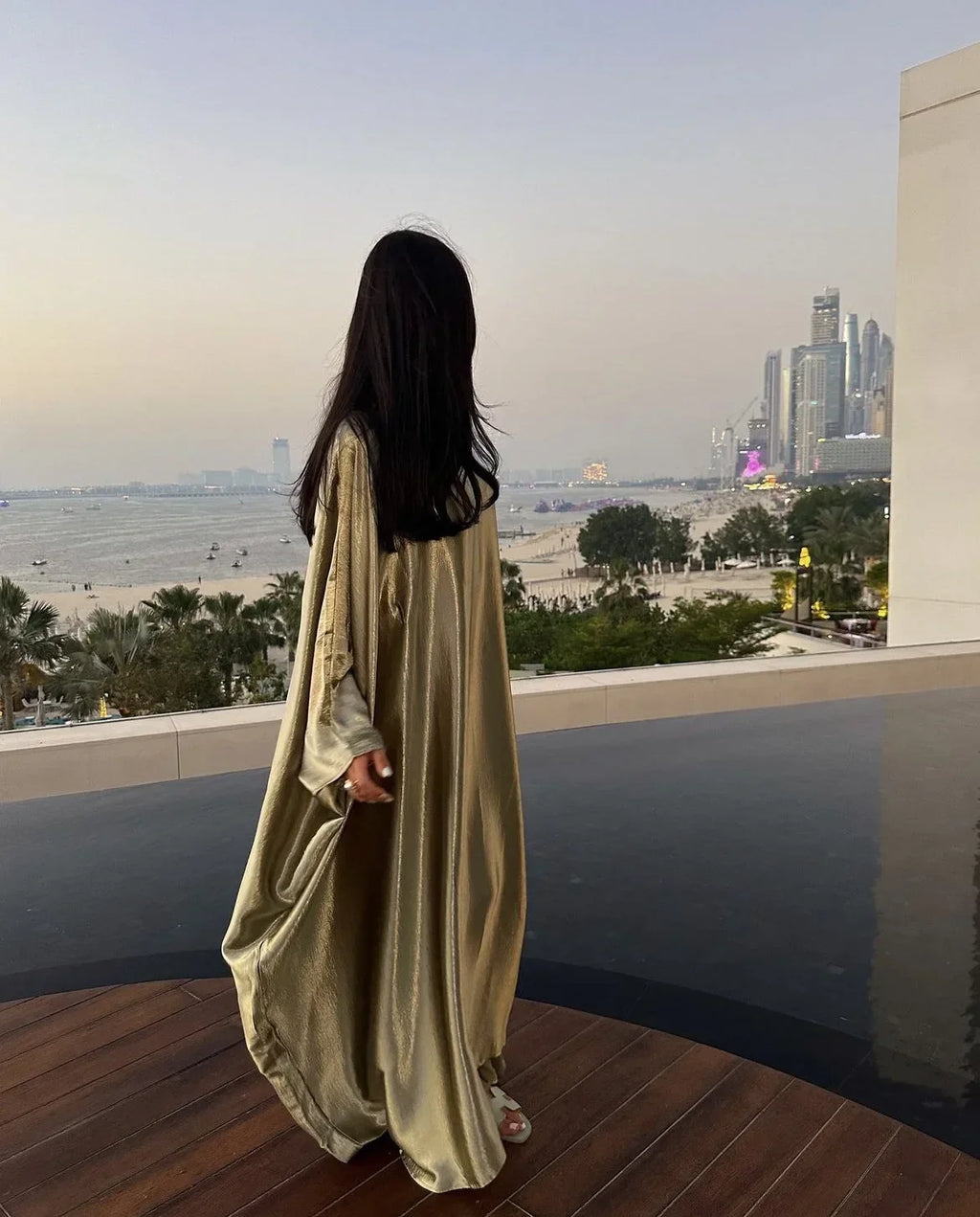 Fashion Middle Eastern Robe Abaya Dubai Turkey Modest Evening Party Dresses Bat Sleeves Elegant Muslim Middle East Gowns