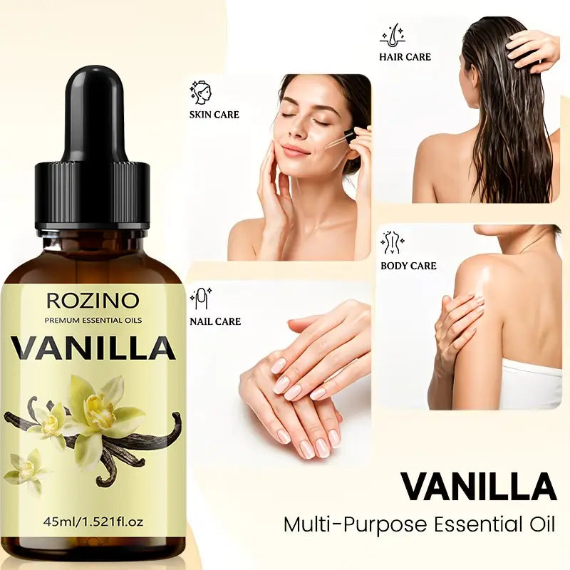 1Pcs/2Pcs/3Pcs of Vanilla Essential Oil, with Powerful Moisturizing Properties, Can Make Skin Smooth and Hair Soft, and Provide a Nourishing Effect, Suitable for Massage, Skin Care, Showering, Face, Body, Nails, Hair, and Eye