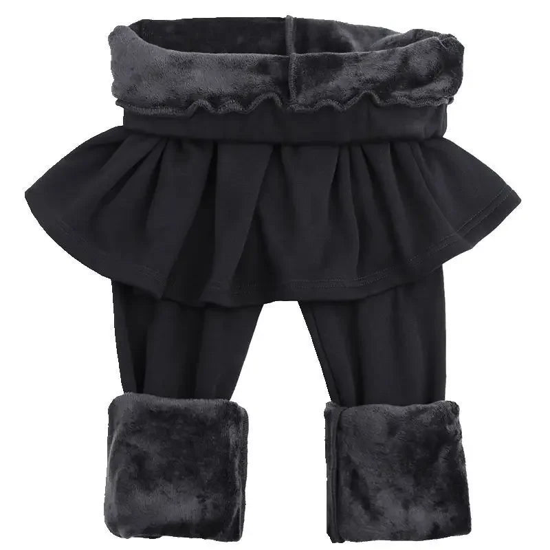 Women Pleated Skirts Leggings Thickened Plush Winter Warm Pants Thermal Tight Trousers Leggins Pantalones Streetwear 4XL