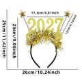 Holiday Christmas New Year Headbands Sparkling Glitter Tinsel Star Decor Soft Hair Hoop for Kids Adults Family Party Photo Shoo