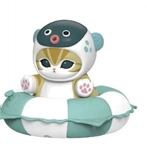 Genuine Mofusand Swimming Ring Series Blind Box Cute Collectible Figurines Desk Car Decor Collection Seal Mystery Box Kid Gifts