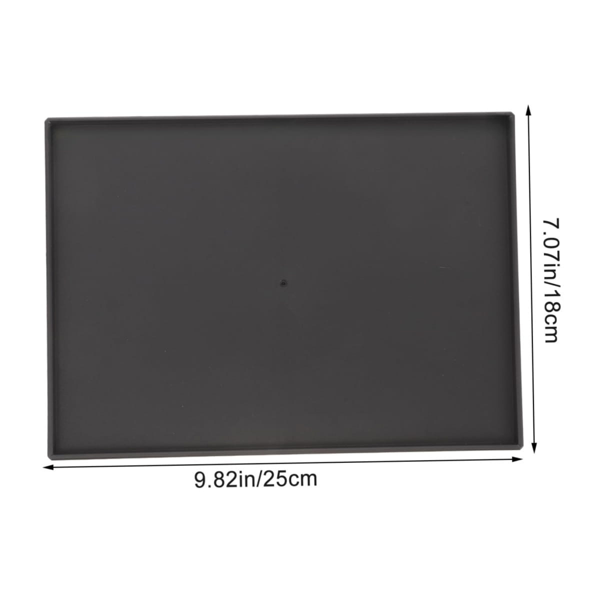 Bandeja negra rectangular de metal para soporte de proyector con adaptador de rosca de 1/4, con medidas de 9.82 pulgadas de ancho y 7.07 pulgadas de profundidad