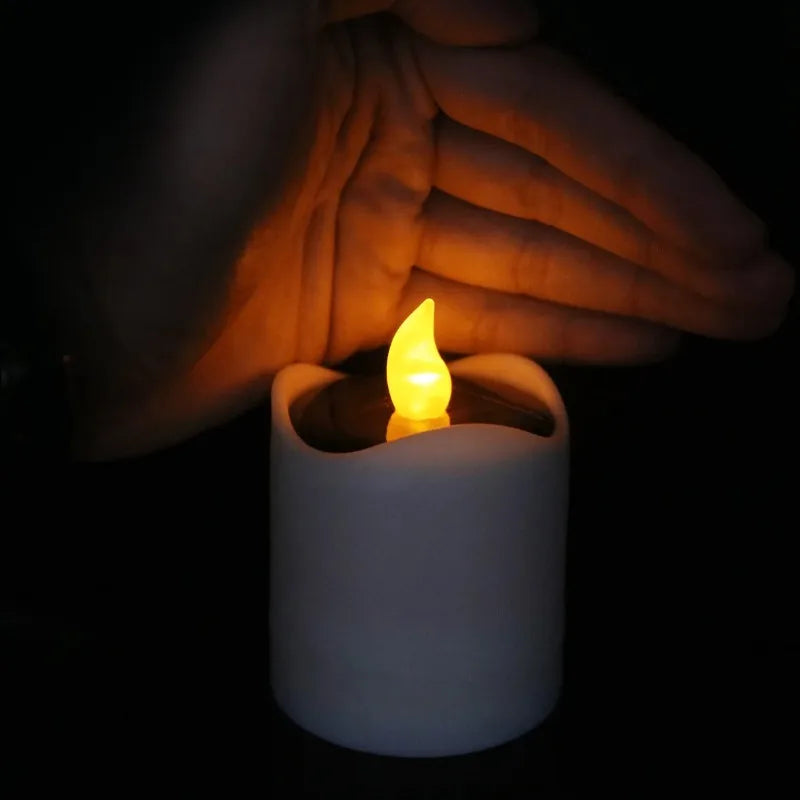 Solar Energy LED Light Candle Lamp Waterproof Nightlight for Home Decoration Yellow Flameless Fake Electronic Candle