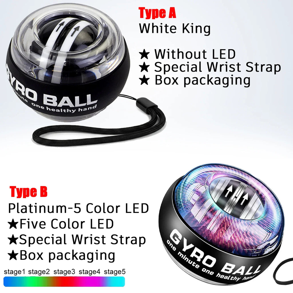 Wrist Power Hand Ball Auto-Start Grip Ball Strengthener Gyroscopic Arm Gyro Hand ball Home Fitness Forearm Exerciser ﻿