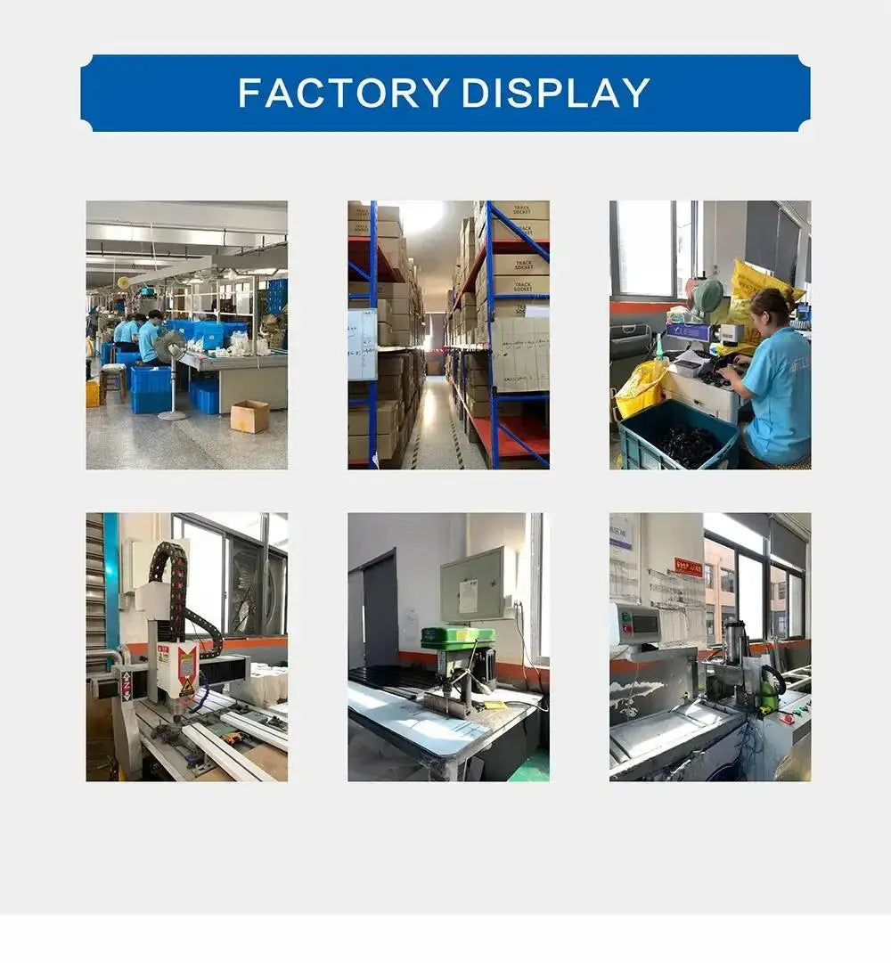 Factory display showing six industrial manufacturing scenes related to the embedded wireless desktop charger 15w with a compact design and wireless charging capability.