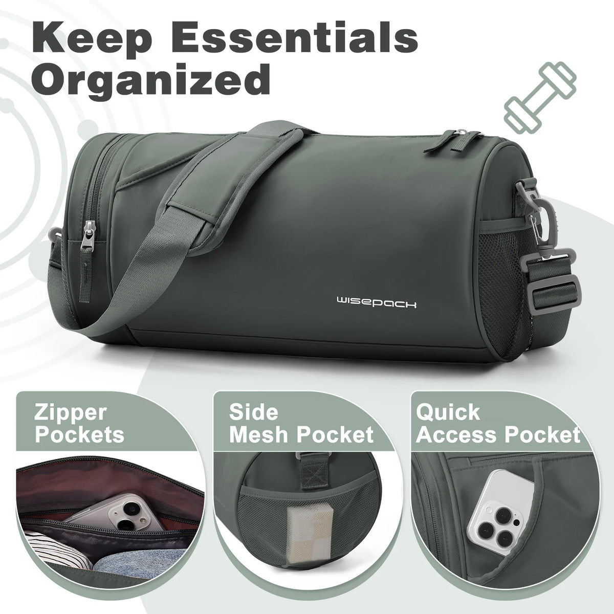 Women Men Gym Bag Sports Bag - Fitness Bags with Wet Compartments, Sportsman Training Gym Bag,Travel Duffle Bag, Travel Bag