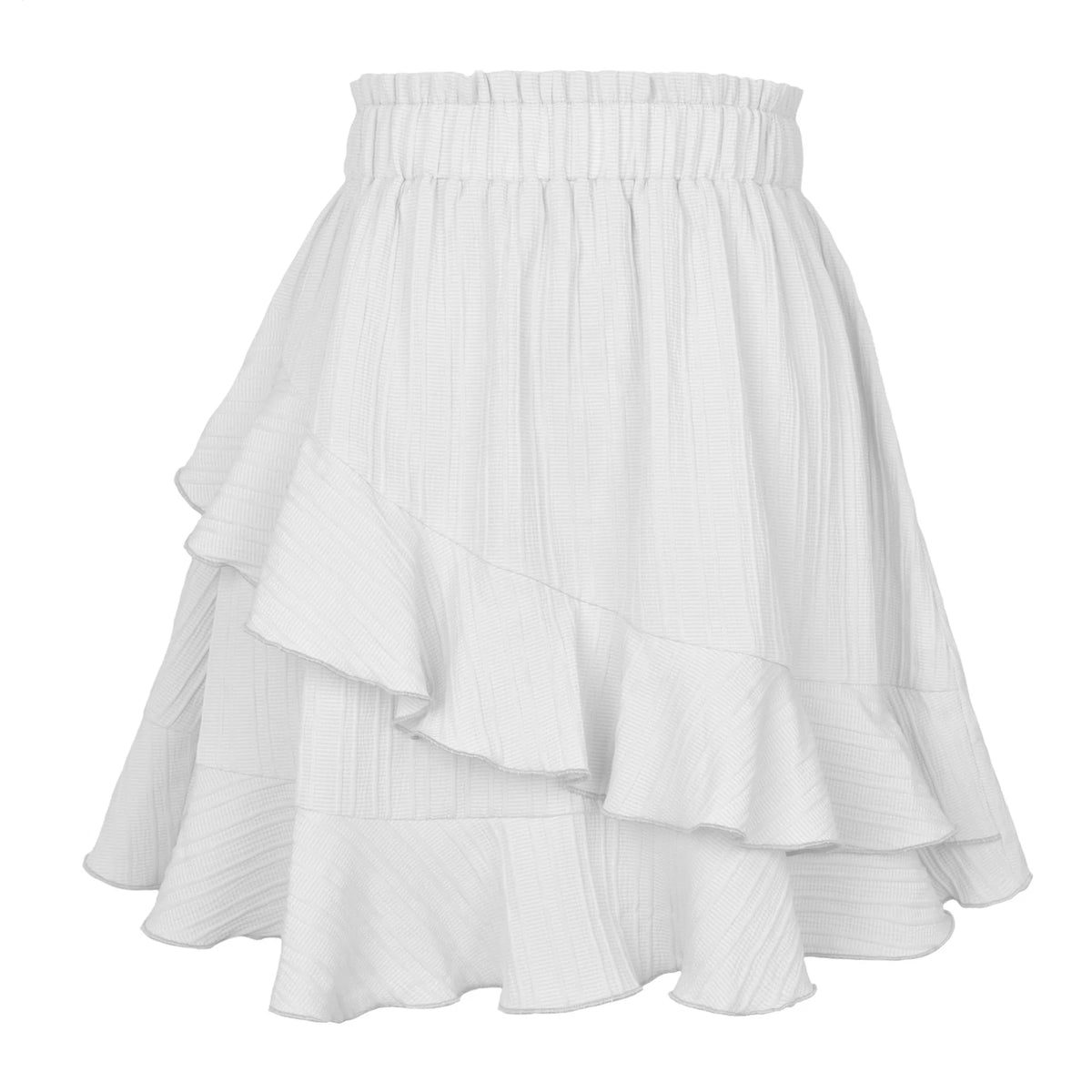 New Women Skirts Fashion Women Ruffle Skirt High Waist Irregular Solid Color Short Skirt Women Fashionable Solid Color Skirts