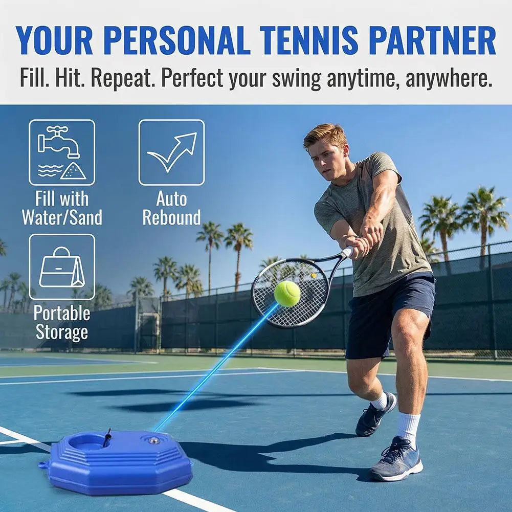 Tennis Training Aids Bases With Elastic Rope Ball Practice Self-Duty Rebound Tennis Trainer Tennis Practice Tool
