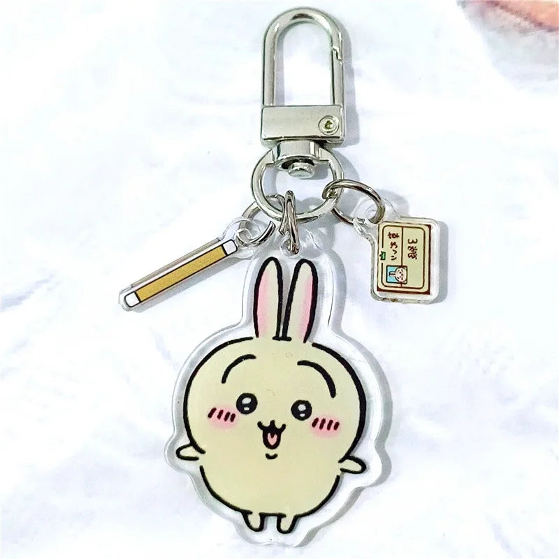 New Chiikawas Keychains Kawaii Cartoon Acrylic Keychain Cute Car Keyring Fashion Accessories Backpack Pendant Birthday Gifts