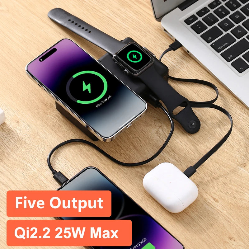 Solid-state Battery 65W GaN USB C Charger Power Bank 20000mAh Qi2.2 25W Magnetic Wireless Fast Charger for iPhone iWatch Airpods