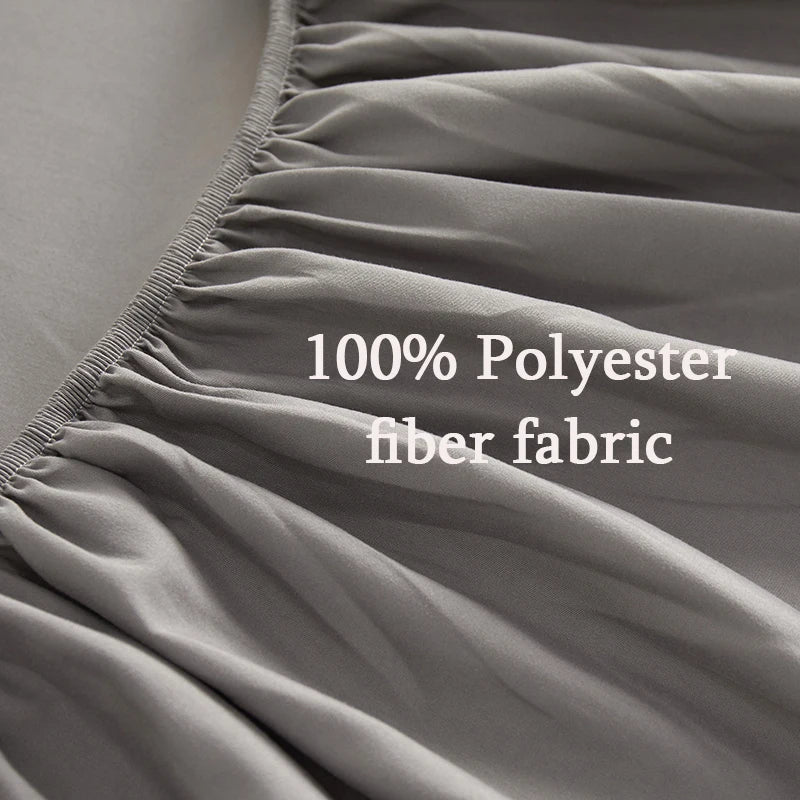 1 piece of solid color bed sheet for bedroom 100%Polyeste Elastic Band Around bedding Fitted Sheet Only (excluding pillowcases)