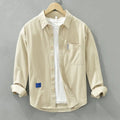 Solid Long Sleeve Shirt Men's Spring Autumn Artistic Fresh Fashion Leisure Loose Versatile Shirt