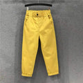 plus Size White Denim Jeans Women's Nine-Piece Casual Pants Summer New Loose Slim Elastic Waist Slim Fit Harem Pants