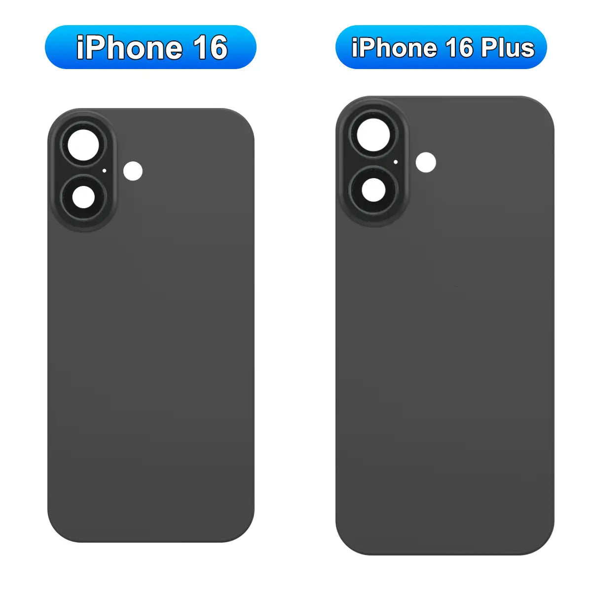 black matte back side of iphone 16 and iphone 16 plus replacement back cover glass designed to reduce shipping fee costs
