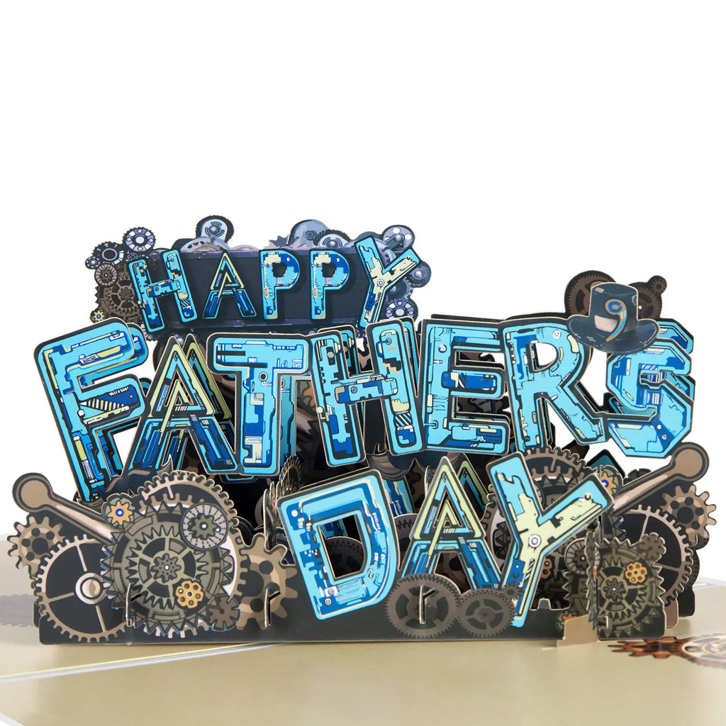 3D Pop-Up Father's Day Greeting Card Unique Handmade Gift for Dad Birthday Card with Notecard