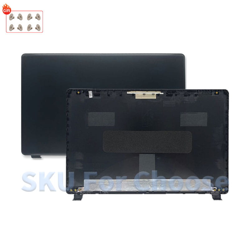 black plastic replacement housing case back cover with integrated hinge and mounting points for acer aspire 3 a315-42 a315-42g a315-54 a315-54k n19c1 laptops