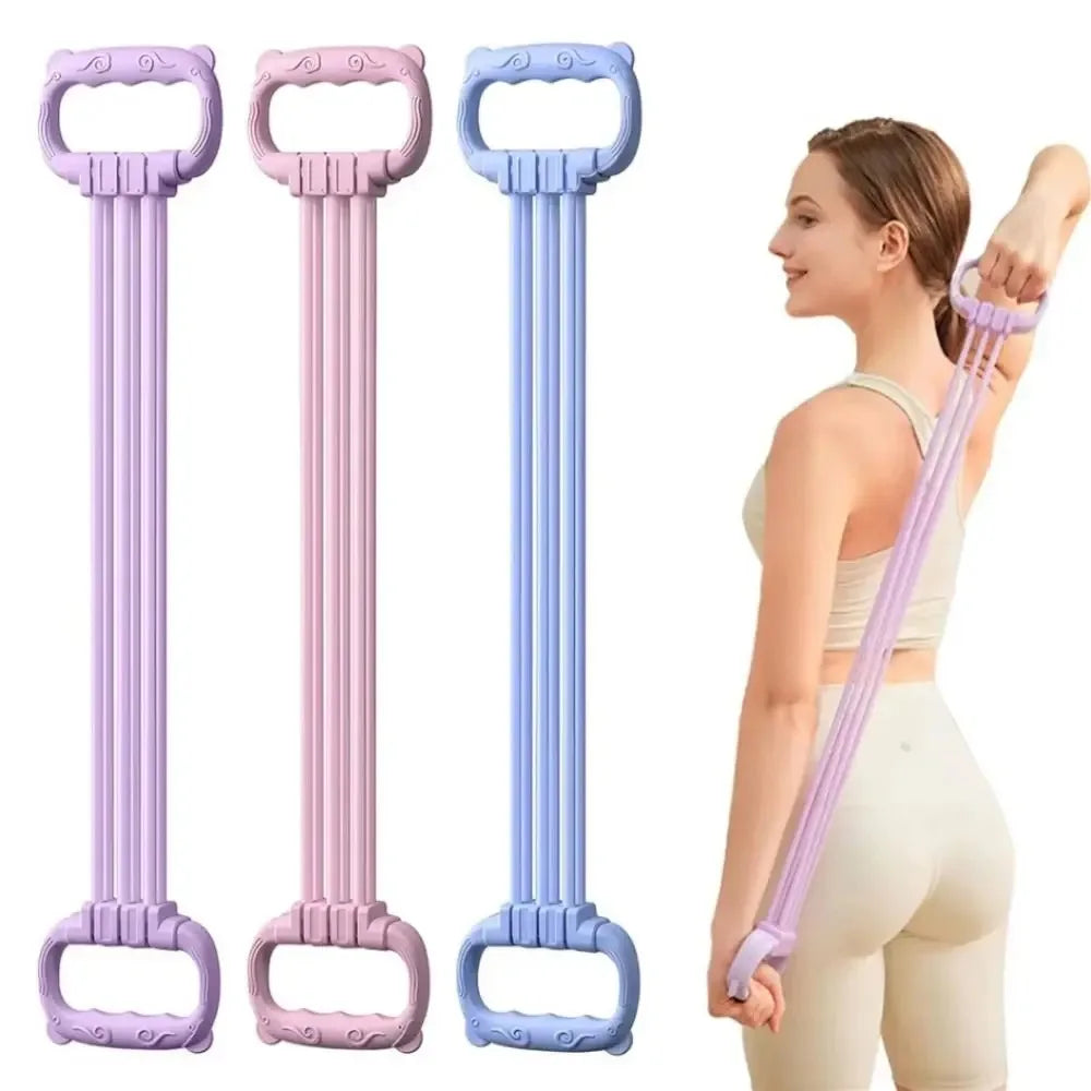 8-shaped Resistance Bands 15-90 LbsASdjustable Removable Pilates Strap Back Stretching Elastic Exercise Band