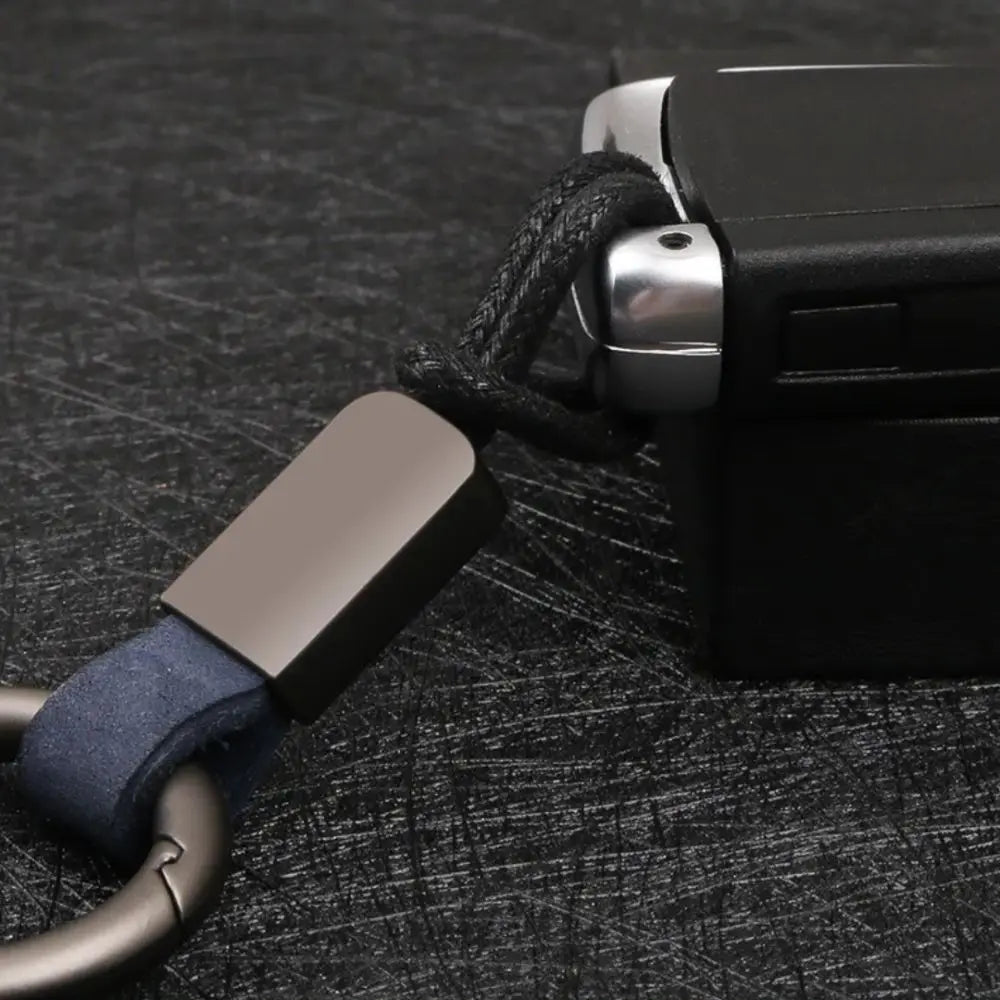 Alloy Leather Fur Keychain Anti-Lost Carabiner Holder Leather Waist Hanging Key Chain Business Style Multifunctional