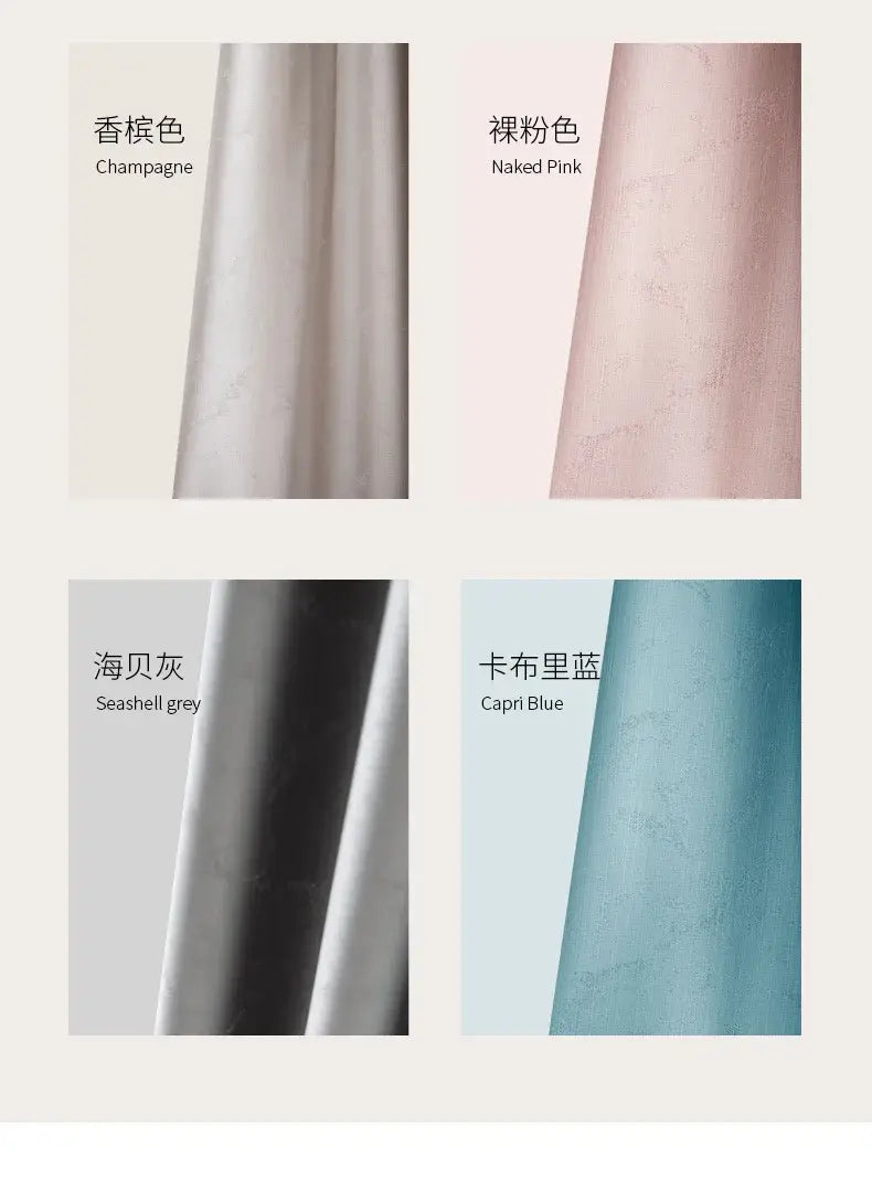 living room curtains custom blackout drapes para la sala available in champagne naked pink seashell grey and capri blue fabric colors with elegant tassel tieback beads.