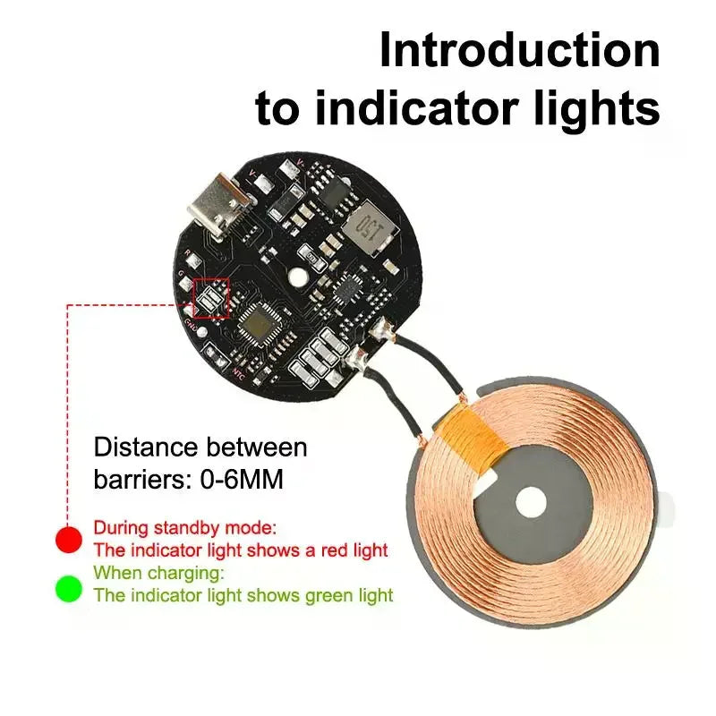 20W High Power Wireless Charger Transmitter Module 12V/24V Mobile Phone Quick Charging Circuit Board Vehicle Wireless Charger