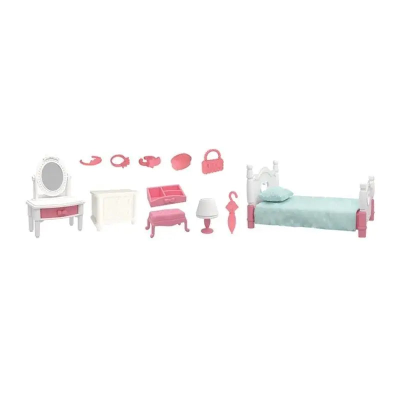 U13F Miniature Furniture Set for 1/12 Dollhouses Dining Room Kitchen Bathroom Living Room with Accessories for Scene Decors