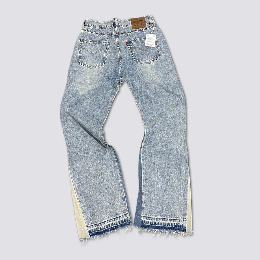 Denim Bell-bottoms Washed And Worn Patchwork Jeans