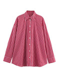2025 Woman Blouses Stripe Shirts for Women Spring Autumn Long Sleeve Shirt Women Loose Casual Tops Button Up Shirts