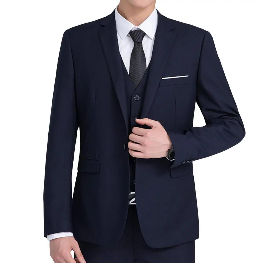 2026 Elegant Men Formal Blazer British Style Professional Work Groom Wedding Dress Best Man Blazer Jacket Blazer For Shirt Tie