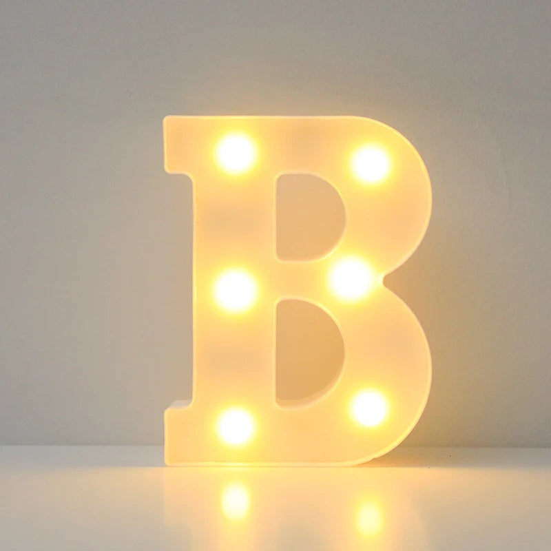 Alphabet LED Letter Lights Luminous Number Lamp Battery Night Light for Wedding Birthday Christmas Party  Home Decoration