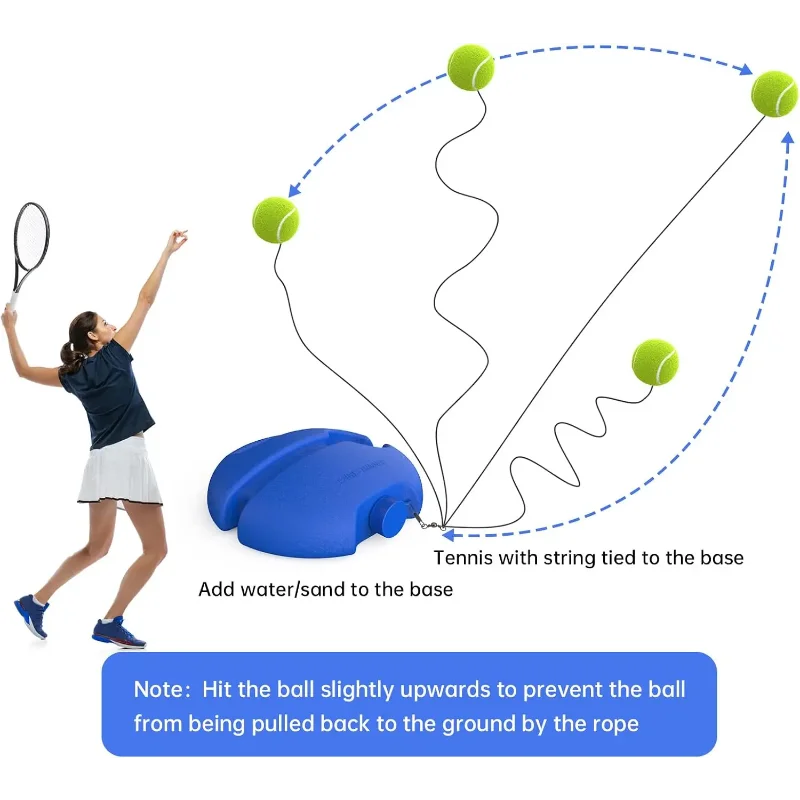 Tennis Trainer Rebound Ball Solo Training Equipment Portable Tennis Rebounder Kit with 1 String Ball for Beginners Exercise