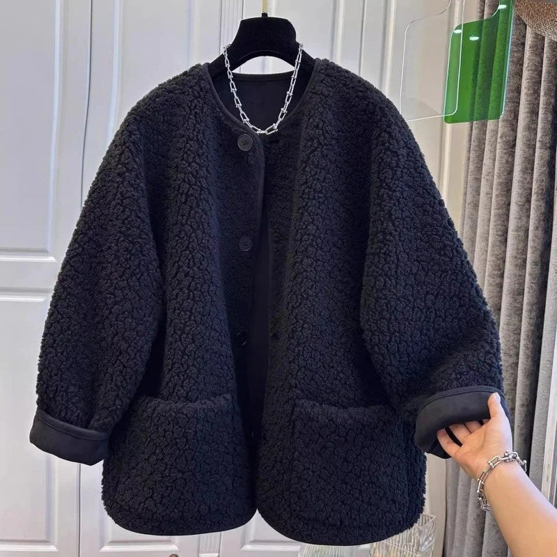 Women Winter Woolen Coat 2026 Spring Single Breasted Loose Female Long Sleeve Jacket Office Lady Street Short Coats