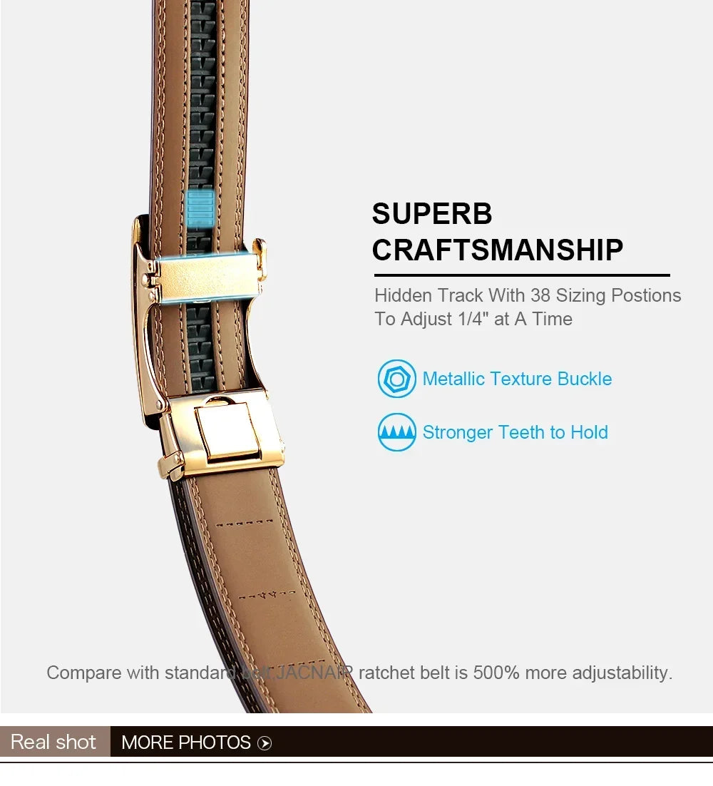 Men Belts Genuine Leather Metal Automatic Alloy Buckle Male Belts Leather Belt for Women Brand Luxury Design Waist Strap Male