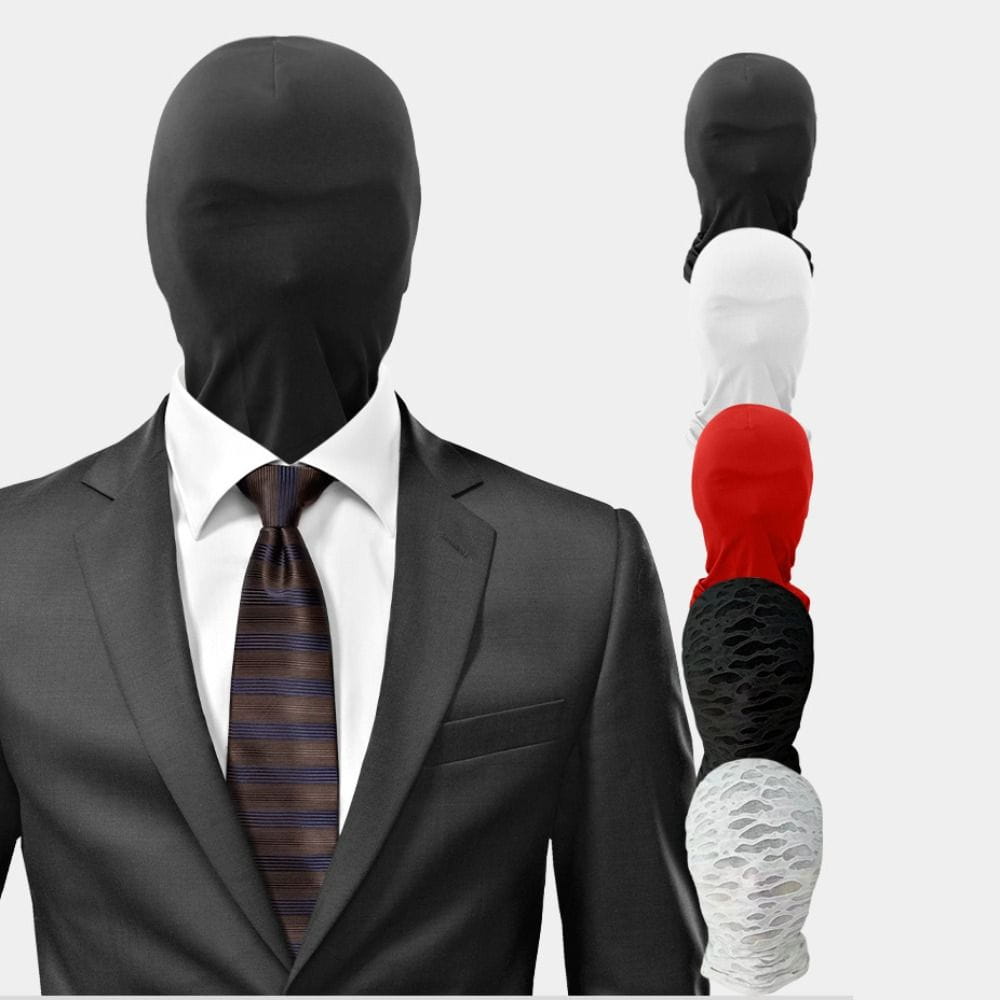black spandex full face mask 2 pack featuring black balaclava with a smooth, form-fitting stretch fabric design
