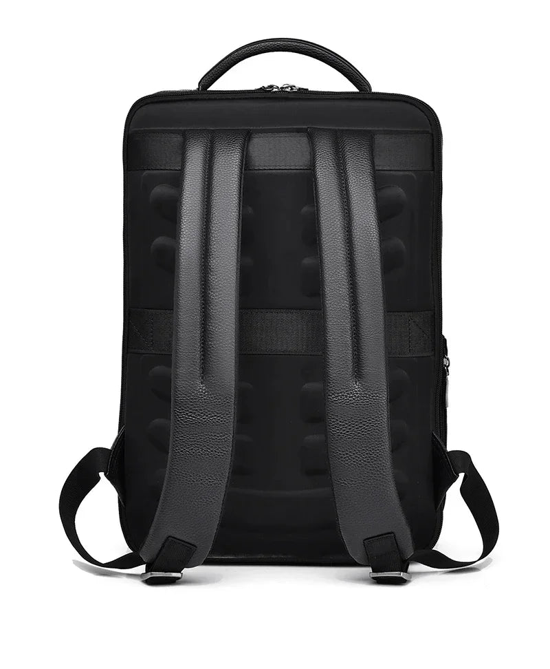 Executive Backpack Men PU Leather Satchel USB Charging Briefcase Office Travel Laptop Office Business Shoulder Back Pack Male
