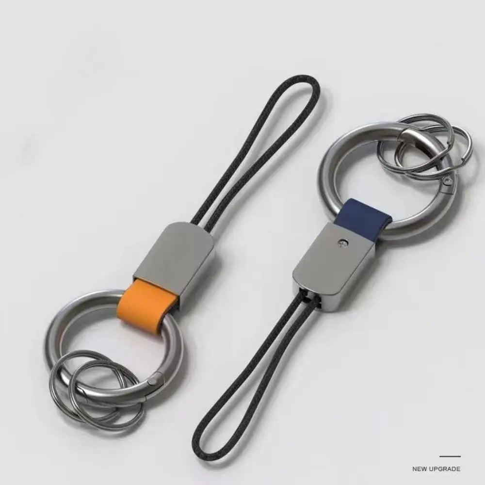 Alloy Leather Fur Keychain Multifunctional Carabiner Holder Leather Waist Hanging Key Chain Anti-Lost Business Style