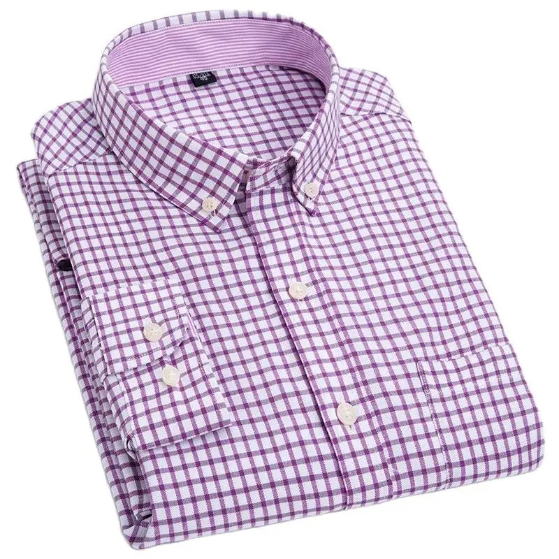 Men's Long Sleeve Shirt Non-Ironing Oxford Spinning Spring Summer Autumn Slim Casual Comfortable All Fashion Fast Color Shirt