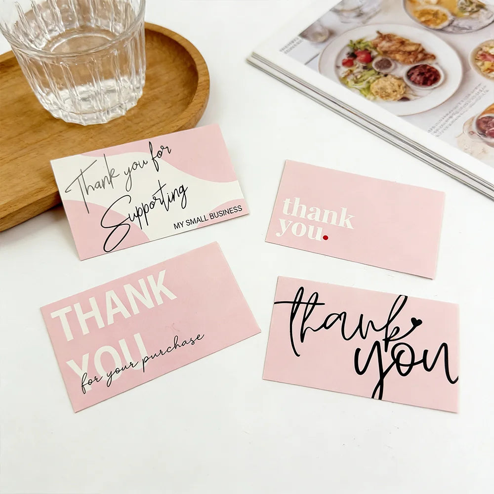 100 Thank You Cards, Small Business Appreciation Gift Cards, for Small Business Supplies, Wishing You a Wonderful Day Cards