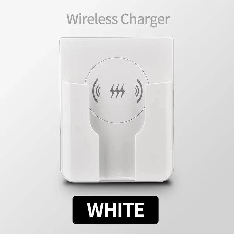 15W Wall-Mount Wireless Charger, Qi Universal Fast Charging Panel for iPhone & Android, Flush AC 110–220V In-Wall Phone Charger