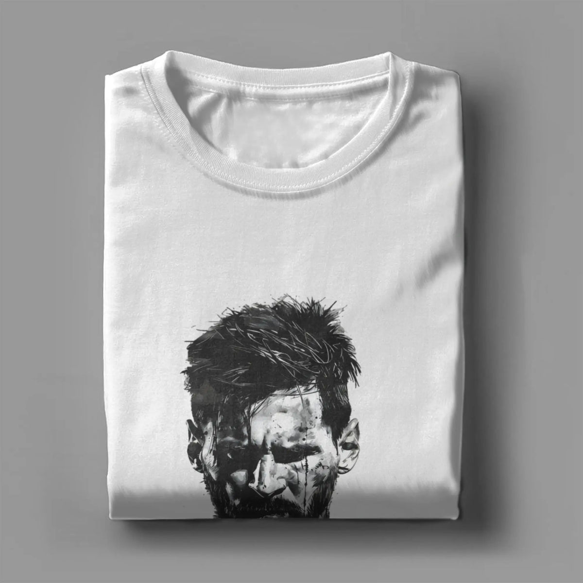 Men T-Shirts Football Messis Leisure Cotton Tee Shirt Short Sleeve  T Shirts Round Neck Clothing Unique
